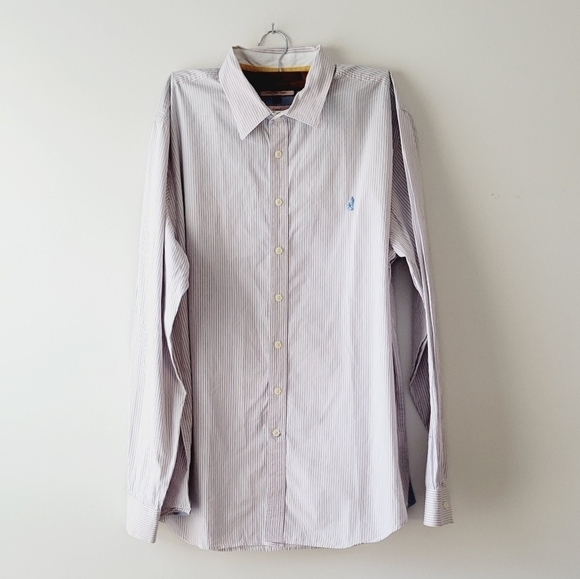 PINK casual men's stripped button down shirt‎ size XL - Picture 1 of 8